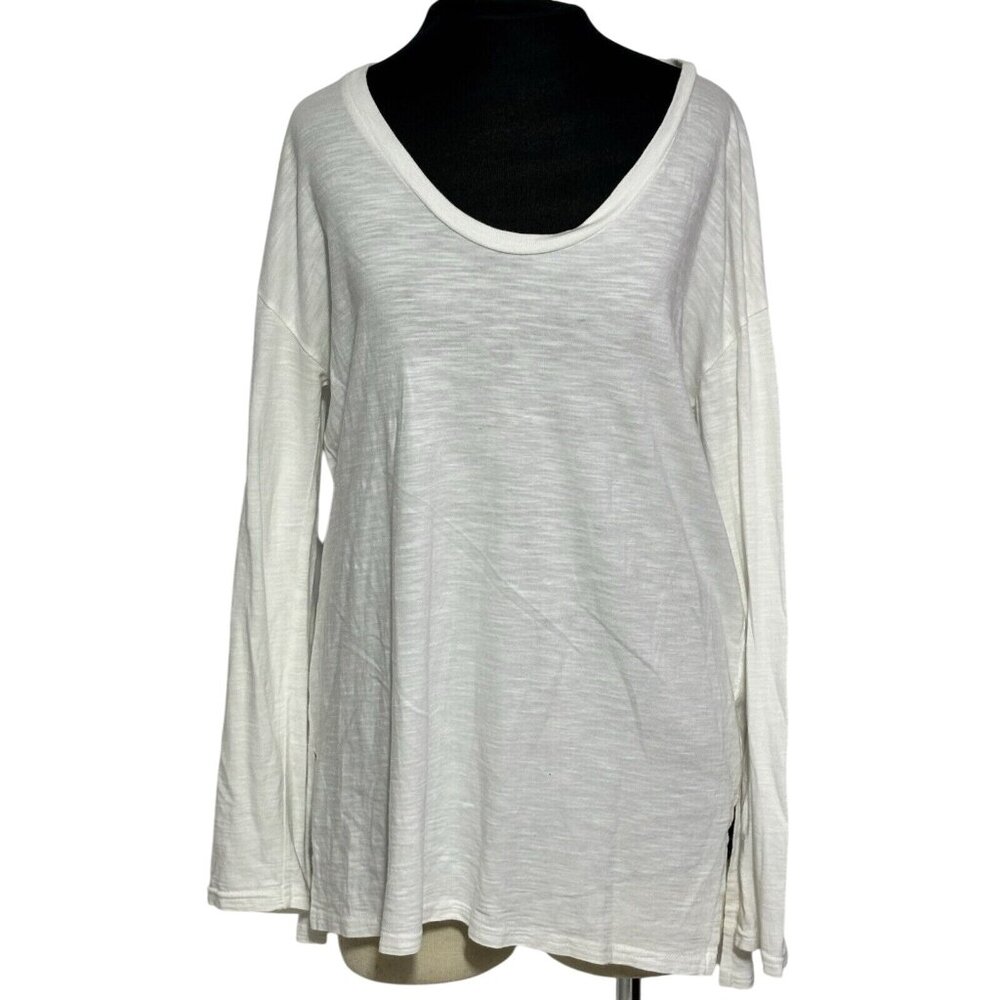 Gap Womens Tunic Top XS White Modal Blend Long Sleeve Made In Vietnam